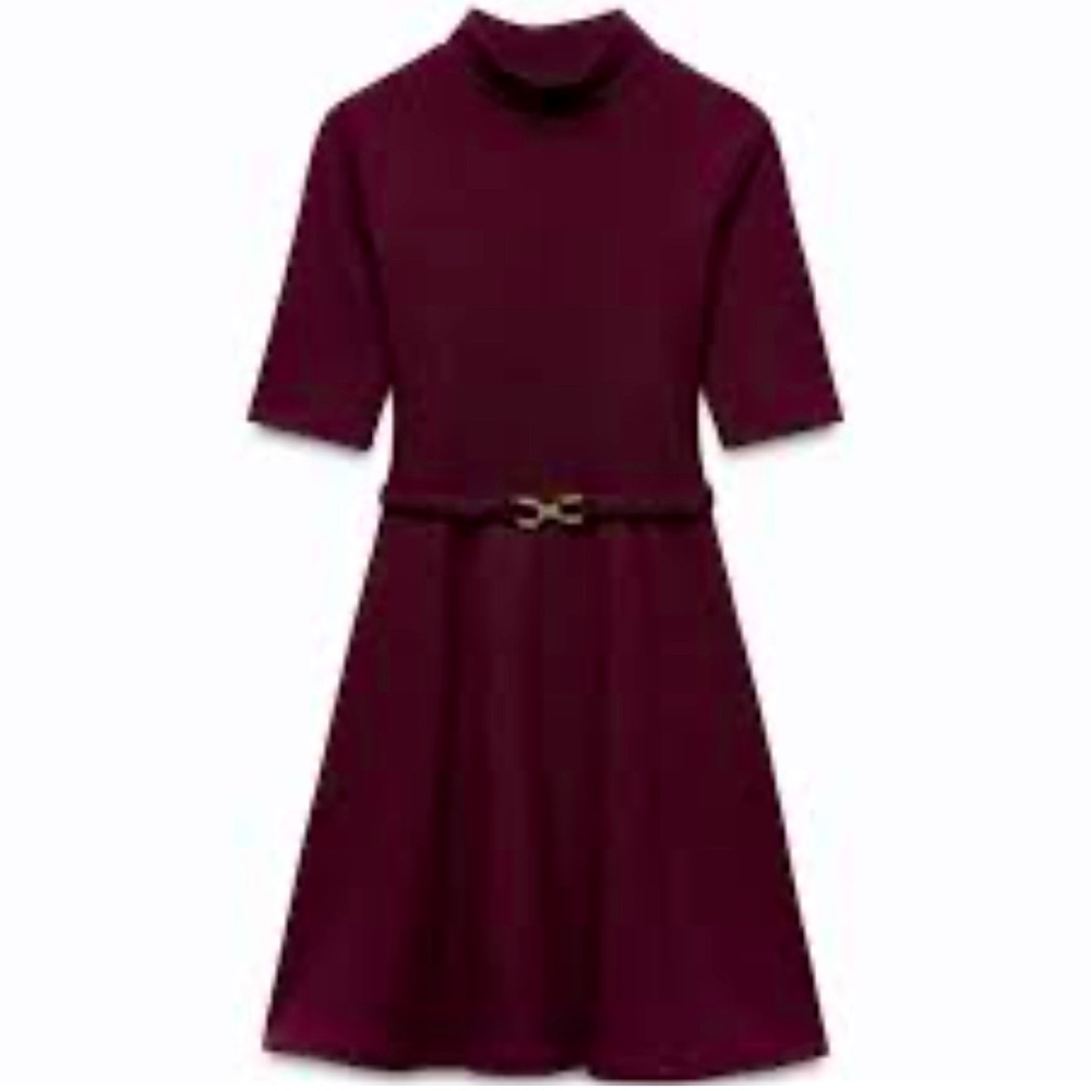 ZARA Elegant & Trendy Burgundy Knit Dress perfect for Fall🔥🔥🔥